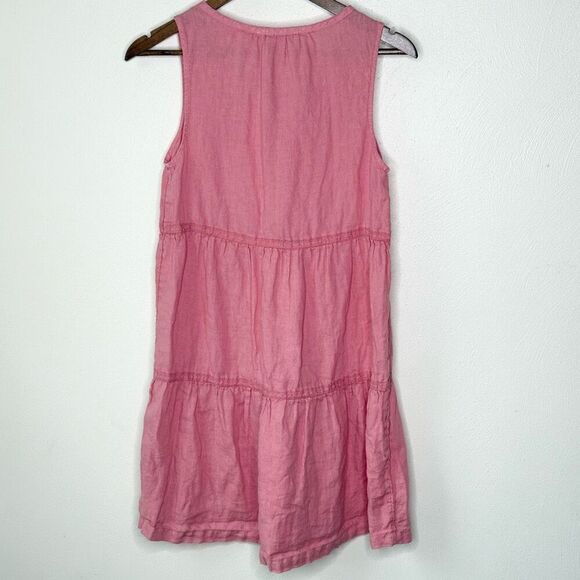 Lucky Brand Linen Light Pink Tiered Midi Sleeveless Dress - Women’s US XS - Picture 2 of 8